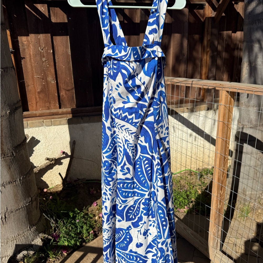 Banana Republic Blue and White Maxi Dress